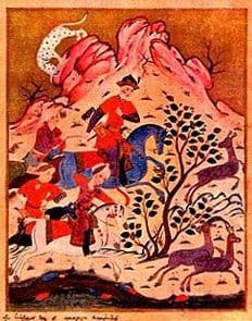 Illustration from Rusthaveli Manuscript (Public Domain Image)
