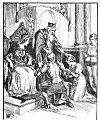 ''And to the Knight his daughter deare he tyde<BR>
With sacred rites and vowed for ever to abyde.<BR>
&nbsp;&nbsp;&nbsp;&nbsp;*&nbsp;&nbsp;&nbsp;&nbsp;*&nbsp;&nbsp;&nbsp;&nbsp;*&nbsp;&nbsp;&nbsp;&nbsp;*&nbsp;&nbsp;&nbsp;&nbsp;*&nbsp;&nbsp;&nbsp;&nbsp;*&nbsp;&nbsp;&nbsp;&nbsp;*<BR>
His owne two hands the holy knotts did knitt,<BR>
That none but death for ever can divide.''