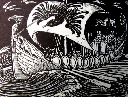 Illustration from The Story of the Glittering Plain by William Morris [19th cent.] (Public Domain Image)