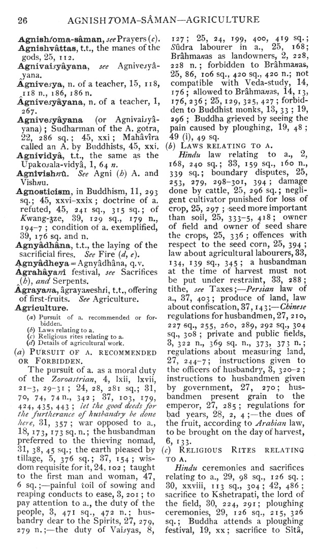 Page 26. Agnishtoma-s&acirc;man—Agriculture