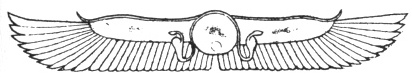 FIG. 111. WINGED GLOBE OF EGYPT. (LEPSIUS. Denkm&auml;ler, vol. iii., pl. 3 b.)