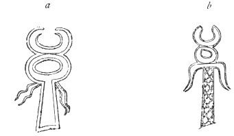 FIG. 135. CADUC&Eacute;ES LIBYQUES. (A. W. S. VAUX. Phœnician inscript., pi. i., fig. 2, and pl. vii., fig. 20.)