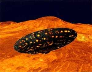 UFO Approaches Venus, Copyright &copy; 2008 J.B. Hare, All Rights Reserved
